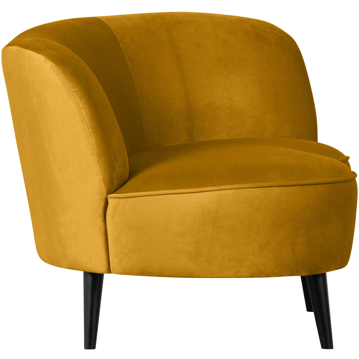 Sara Lounge Fauteuil Rechts Fluweel Oker van WOOOD – Luxe comfort op maat van PureWonen. Vraag naar de beste prijs.