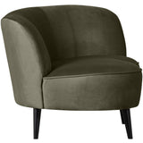 Sara Lounge Fauteuil Rechts Fluweel Warm Groen van WOOOD – Luxe comfort op maat van PureWonen. Vraag naar de beste prijs.