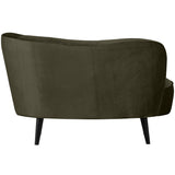 Sara Lounge Fauteuil Rechts Fluweel Warm Groen van WOOOD – Luxe comfort op maat van PureWonen. Vraag naar de beste prijs.