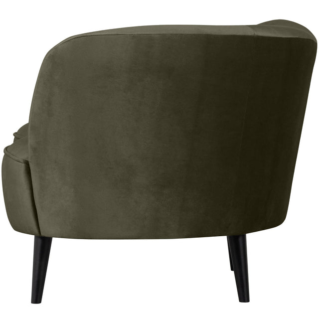 Sara Lounge Fauteuil Rechts Fluweel Warm Groen van WOOOD – Luxe comfort op maat van PureWonen. Vraag naar de beste prijs.