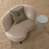 Sara Lounge Fauteuil Rechts Fluweel Khaki van WOOOD – Luxe comfort op maat van PureWonen. Vraag naar de beste prijs.