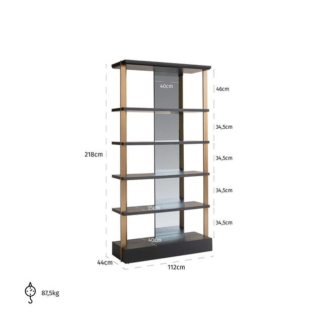Wandkast Rigley met spiegel (Charcoal) van Richmond Interiors – Luxe comfort op maat van PureWonen. Vraag naar de beste prijs.