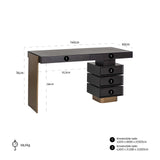 Bureau Connar 5-laden (Charcoal) van Richmond Interiors – Luxe comfort op maat van PureWonen. Vraag naar de beste prijs.
