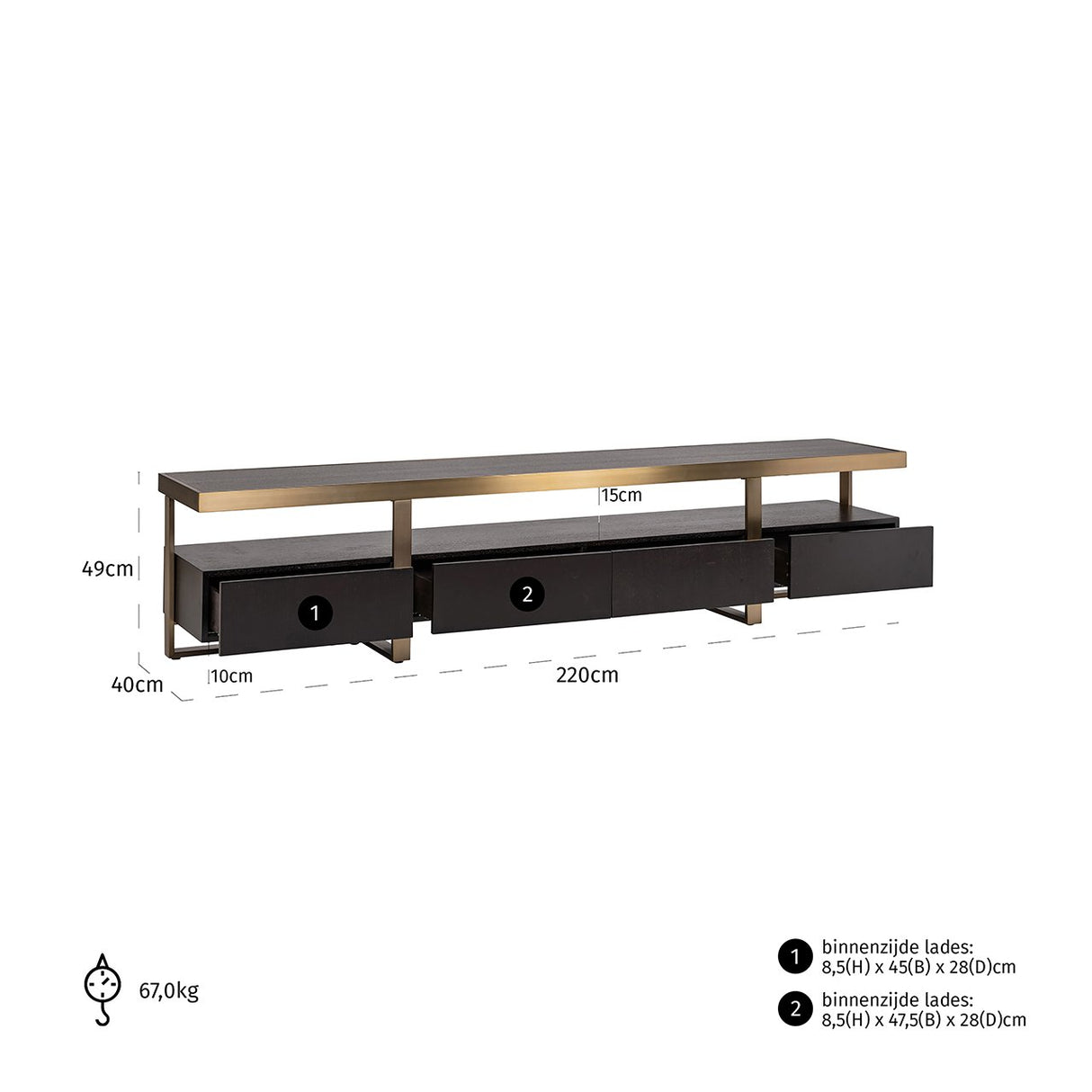 TV Dressoir Diddley (Charcoal) van Richmond Interiors – Luxe comfort op maat van PureWonen. Vraag naar de beste prijs.
