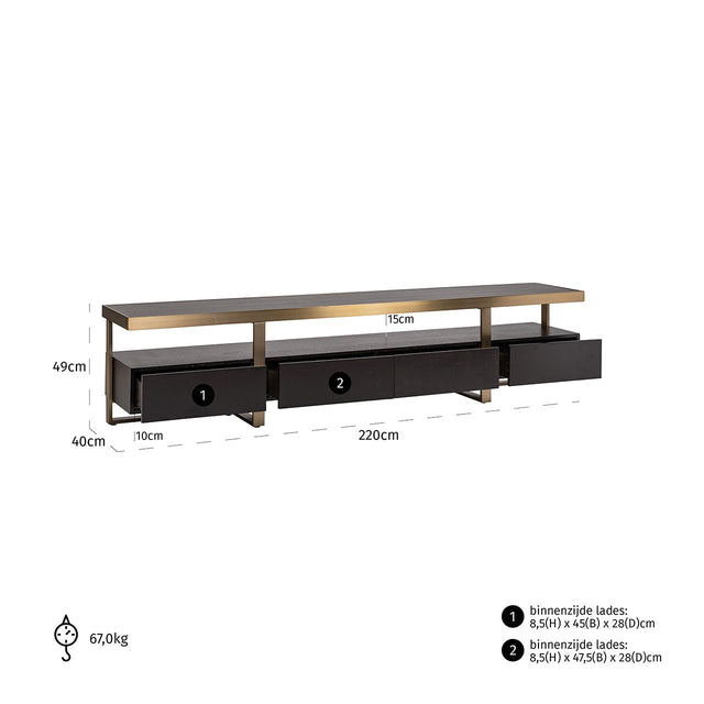 TV Dressoir Diddley (Charcoal) van Richmond Interiors – Luxe comfort op maat van PureWonen. Vraag naar de beste prijs.