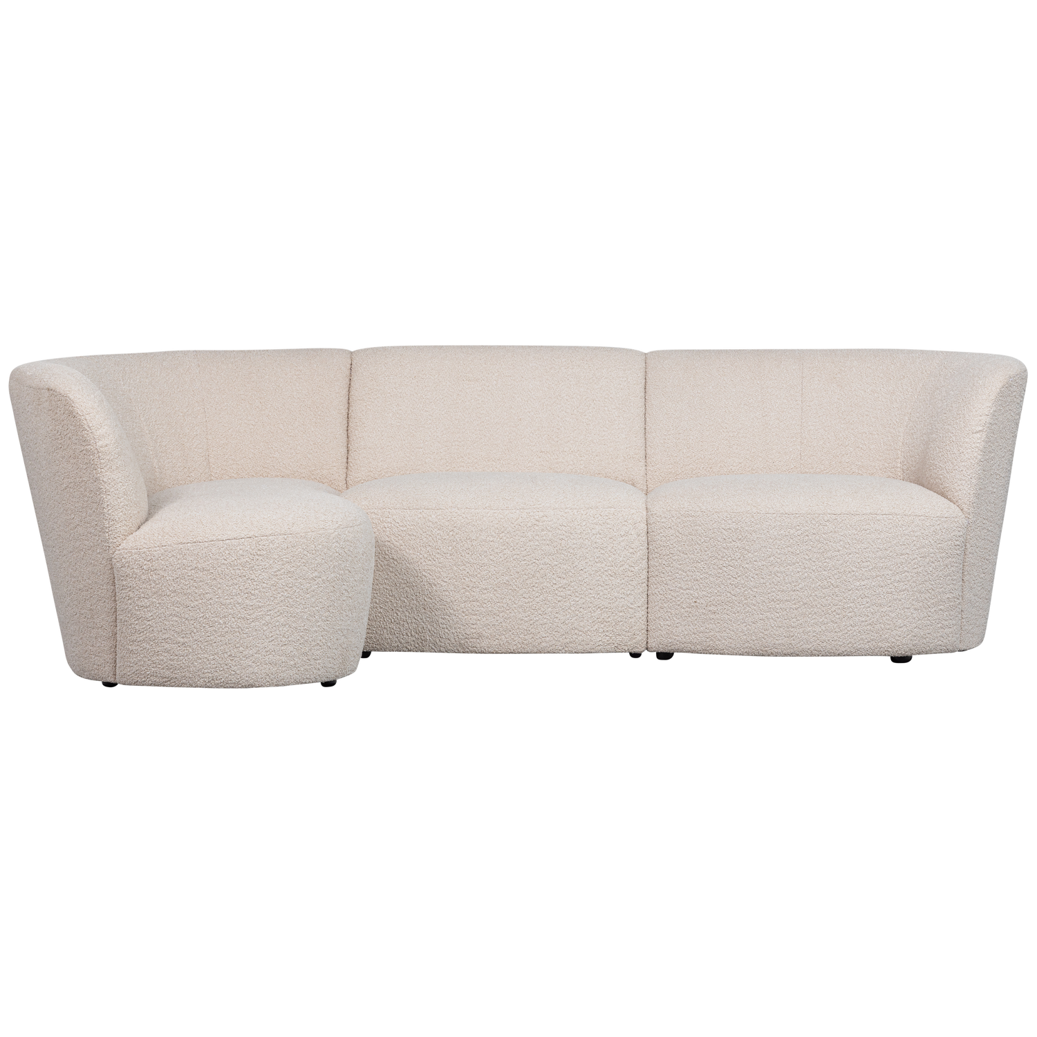 Coco 3 Zits Ronding Links Boucle Creme van WOOOD – Luxe comfort op maat van PureWonen. Vraag naar de beste prijs.