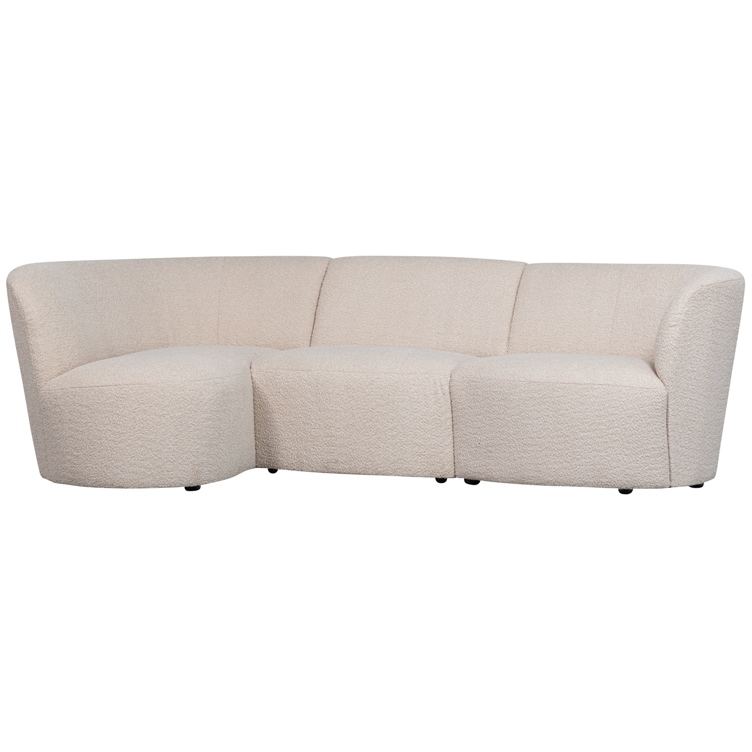 Coco 3 Zits Ronding Links Boucle Creme van WOOOD – Luxe comfort op maat van PureWonen. Vraag naar de beste prijs.