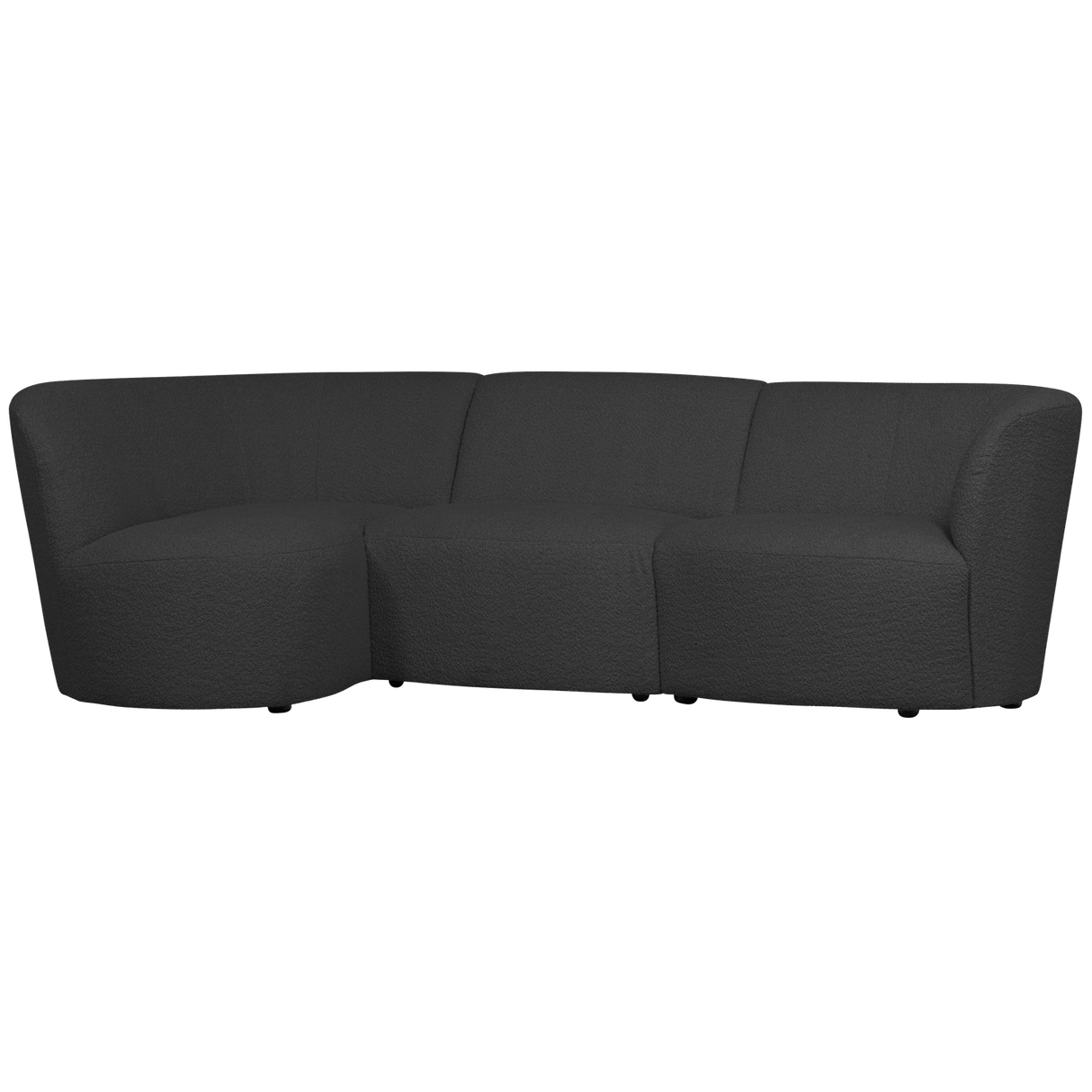 Coco 3 Zits Ronding Links Boucle Donkergrijs van WOOOD – Luxe comfort op maat van PureWonen. Vraag naar de beste prijs.