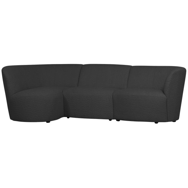 Coco 3 Zits Ronding Links Boucle Donkergrijs van WOOOD – Luxe comfort op maat van PureWonen. Vraag naar de beste prijs.