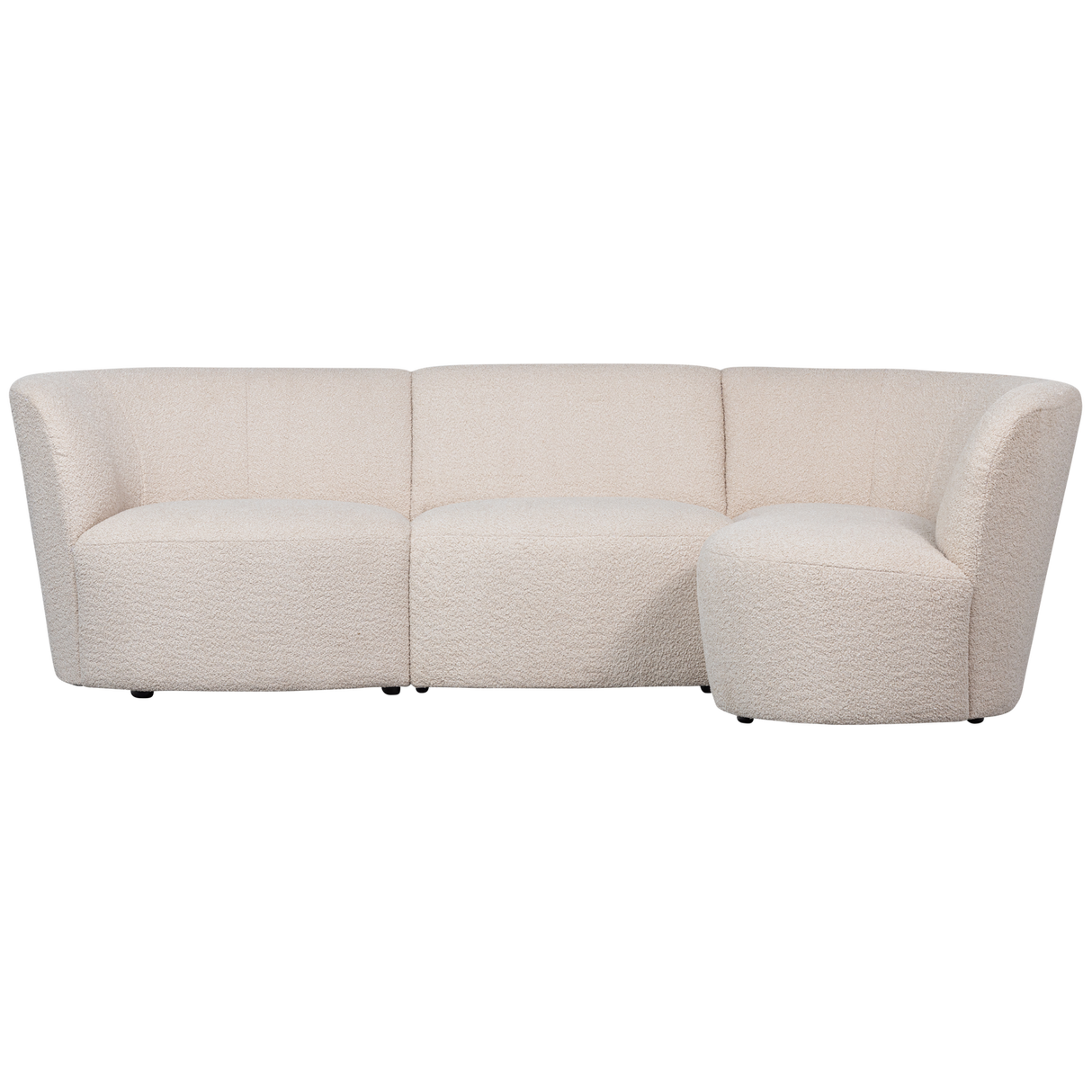Coco 3 Zits Ronding Rechts Boucle Creme van WOOOD – Luxe comfort op maat van PureWonen. Vraag naar de beste prijs.