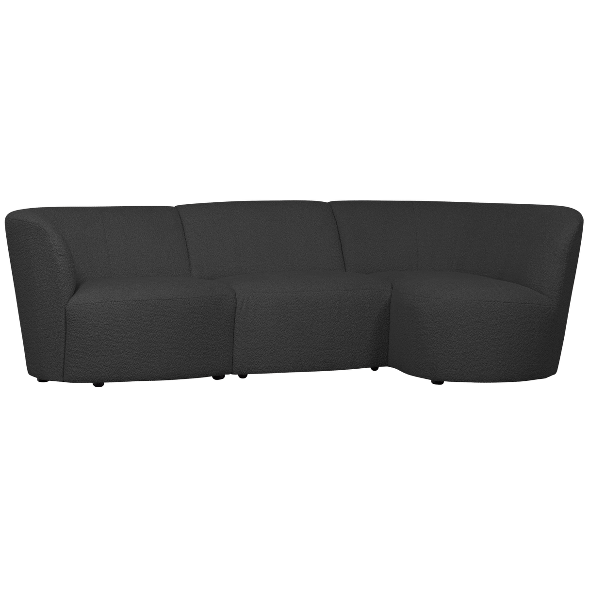 Coco 3 Zits Ronding Rechts Boucle Donkergrijs van WOOOD – Luxe comfort op maat van PureWonen. Vraag naar de beste prijs.