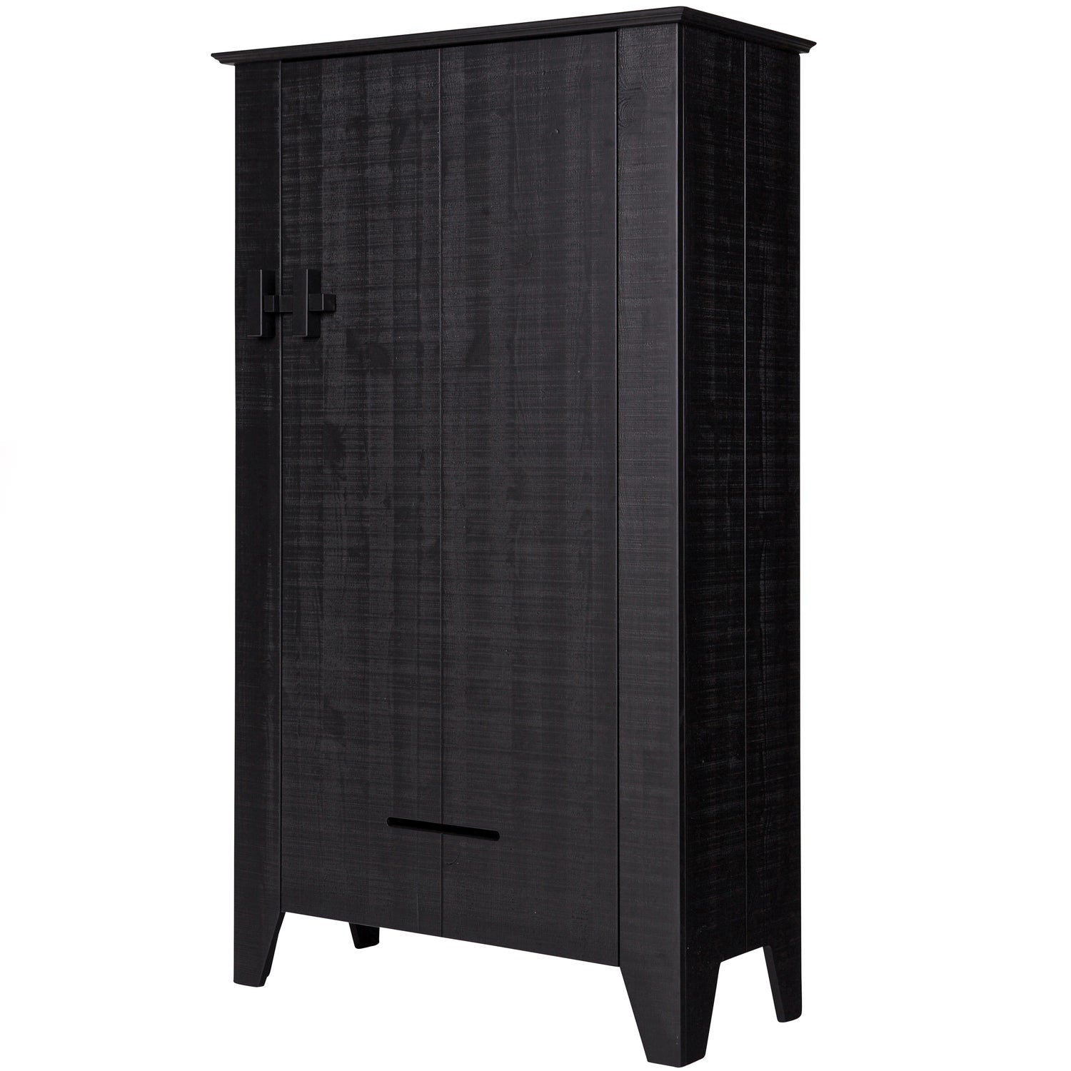 Gijs Boerenkast Bezaagd Grenen Zwart [Fsc] van WOOOD – Luxe comfort op maat van PureWonen. Vraag naar de beste prijs.