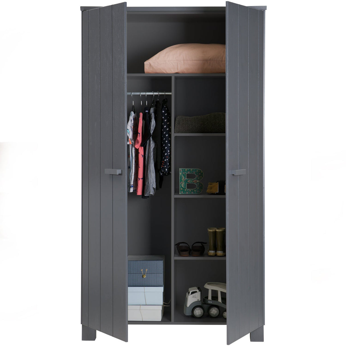 Dennis Kast Grenen Steel Grey Geborsteld [Fsc] van WOOOD – Luxe comfort op maat van PureWonen. Vraag naar de beste prijs.