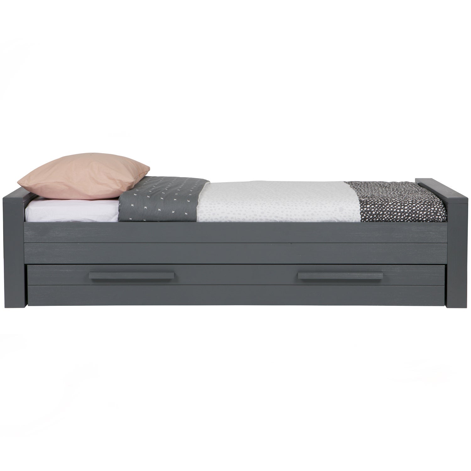 Dennis Bed 90 X200 Cm Grenen Steel Grey Geborsteld [Fsc] van WOOOD – Luxe comfort op maat van PureWonen. Vraag naar de beste prijs.