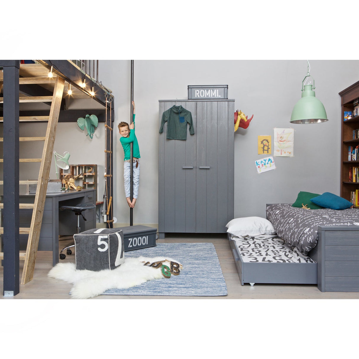 Dennis Bed 90 X200 Cm Grenen Steel Grey Geborsteld [Fsc] van WOOOD – Luxe comfort op maat van PureWonen. Vraag naar de beste prijs.