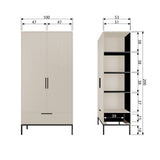 Adam 2 Deurs Kast Grenen Dust [Fsc]