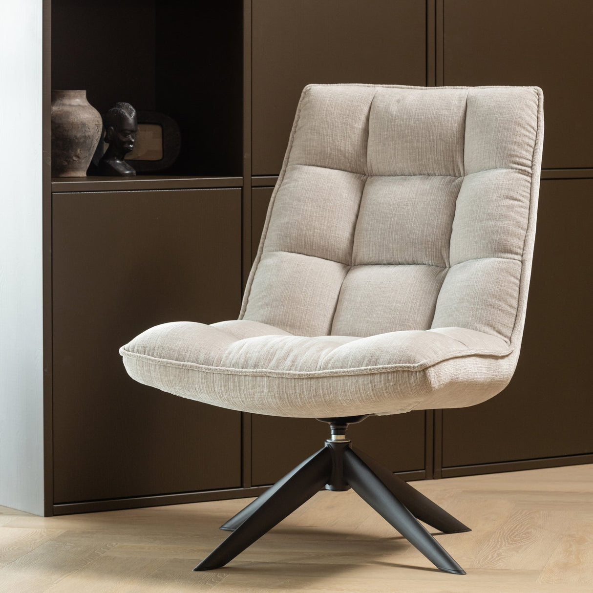 Jouke Draaifauteuil Chenille Structuur Naturel [Fsc]