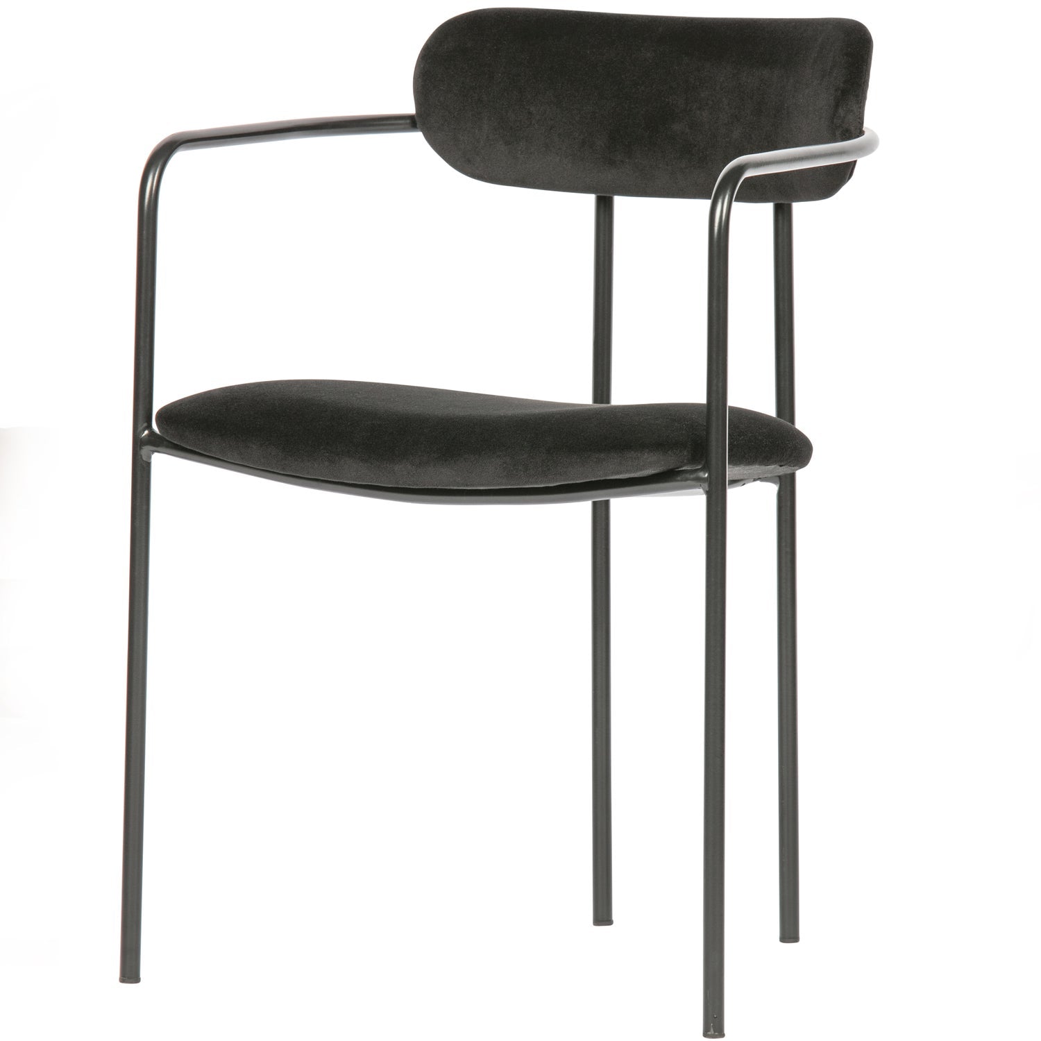 Ivy Eetkamerstoel Fluweel Zwart van WOOOD – Luxe comfort op maat van PureWonen. Vraag naar de beste prijs.