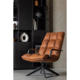 Jouke Draaifauteuil Met Armleuning Leerlook Cognac van WOOOD – Luxe comfort op maat van PureWonen. Vraag naar de beste prijs.