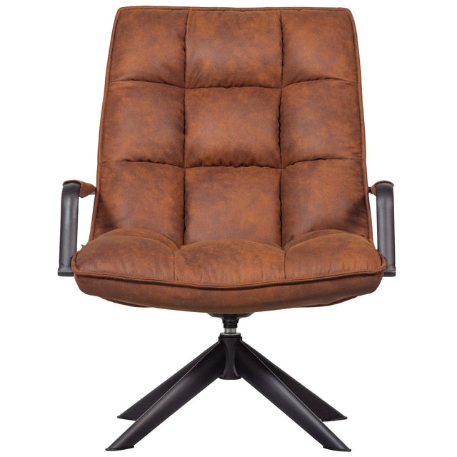 Jouke Draaifauteuil Met Armleuning Leerlook Cognac van WOOOD – Luxe comfort op maat van PureWonen. Vraag naar de beste prijs.