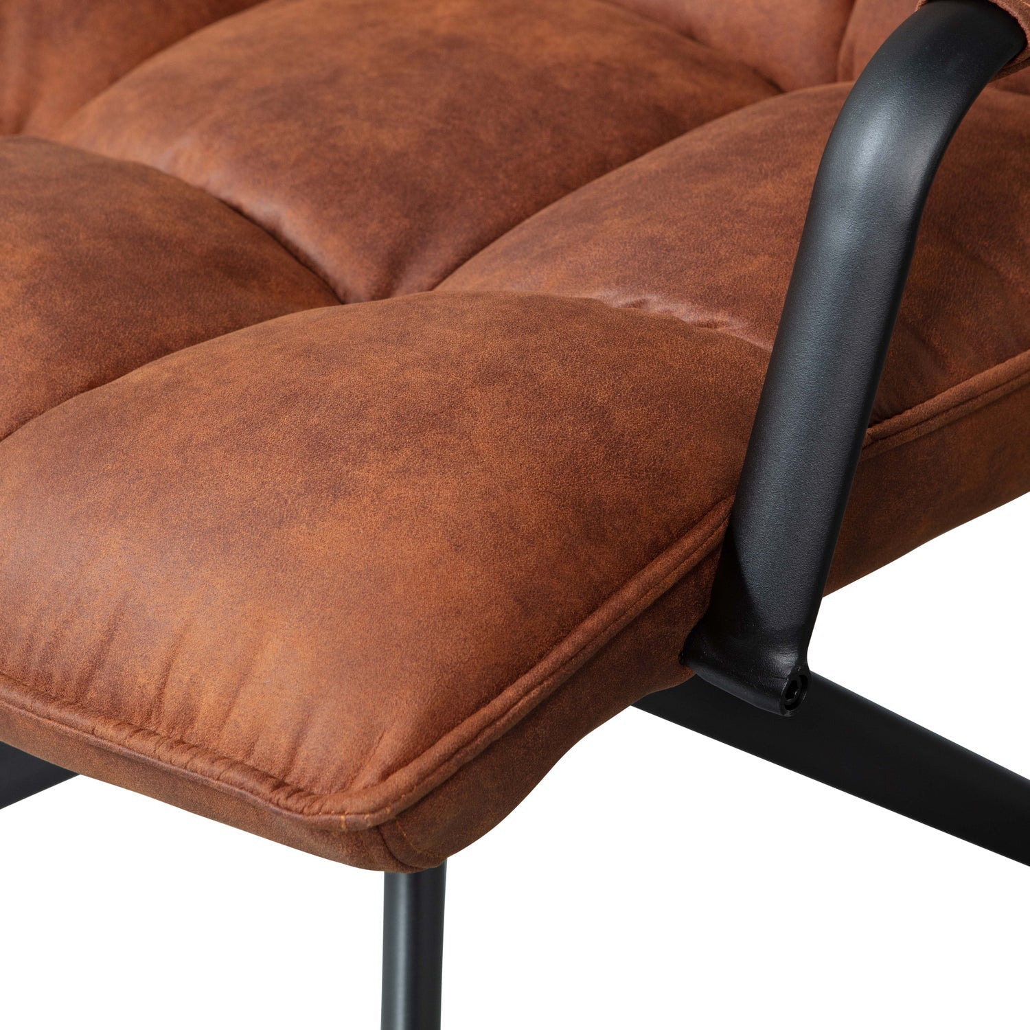 Jouke Draaifauteuil Met Armleuning Leerlook Cognac van WOOOD – Luxe comfort op maat van PureWonen. Vraag naar de beste prijs.