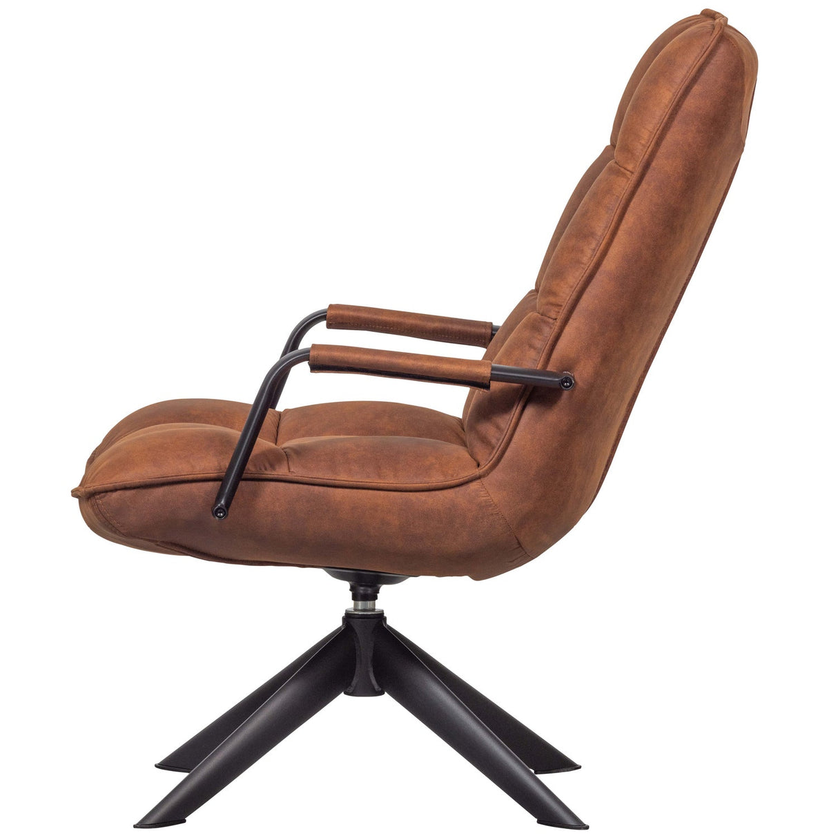 Jouke Draaifauteuil Met Armleuning Leerlook Cognac van WOOOD – Luxe comfort op maat van PureWonen. Vraag naar de beste prijs.