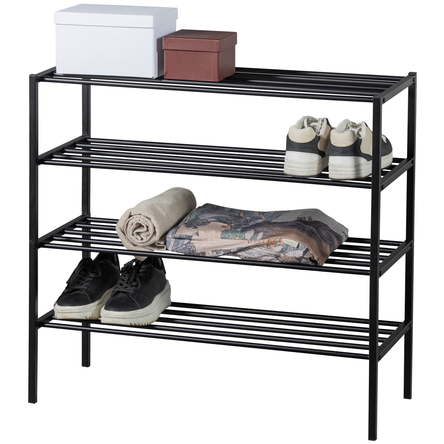 Ferro Schoenenrek Stapel V 2 Metaal Zwart van WOOOD – Luxe comfort op maat van PureWonen. Vraag naar de beste prijs.