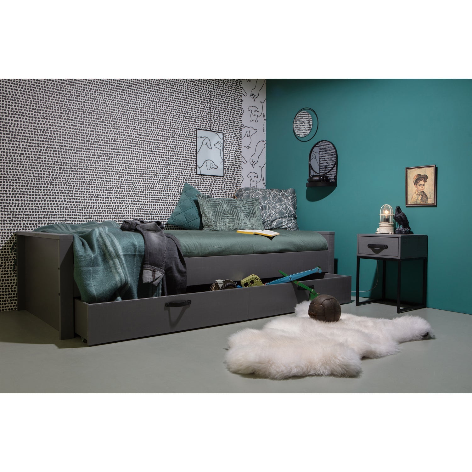 Morris Nachtkast Grenen Leem [Fsc] van WOOOD – Luxe comfort op maat van PureWonen. Vraag naar de beste prijs.