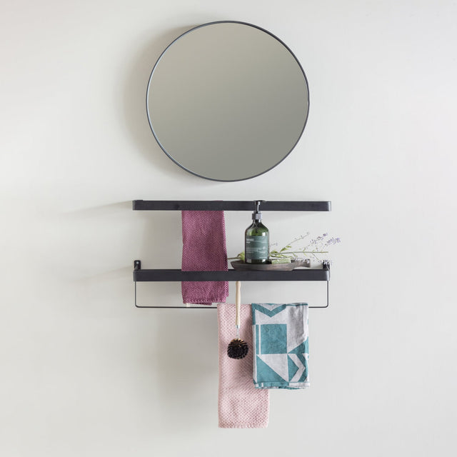 Doutzen Spiegel Metaal Zwart O50 Cm van WOOOD – Luxe comfort op maat van PureWonen. Vraag naar de beste prijs.