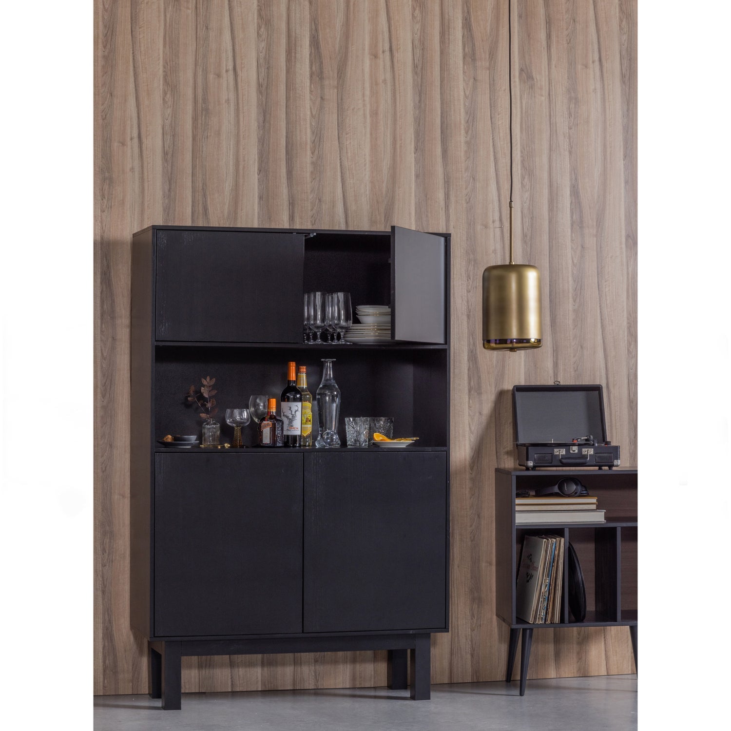 Safa Hanglamp Verticaal Metaal Glas Brass van WOOOD – Luxe comfort op maat van PureWonen. Vraag naar de beste prijs.