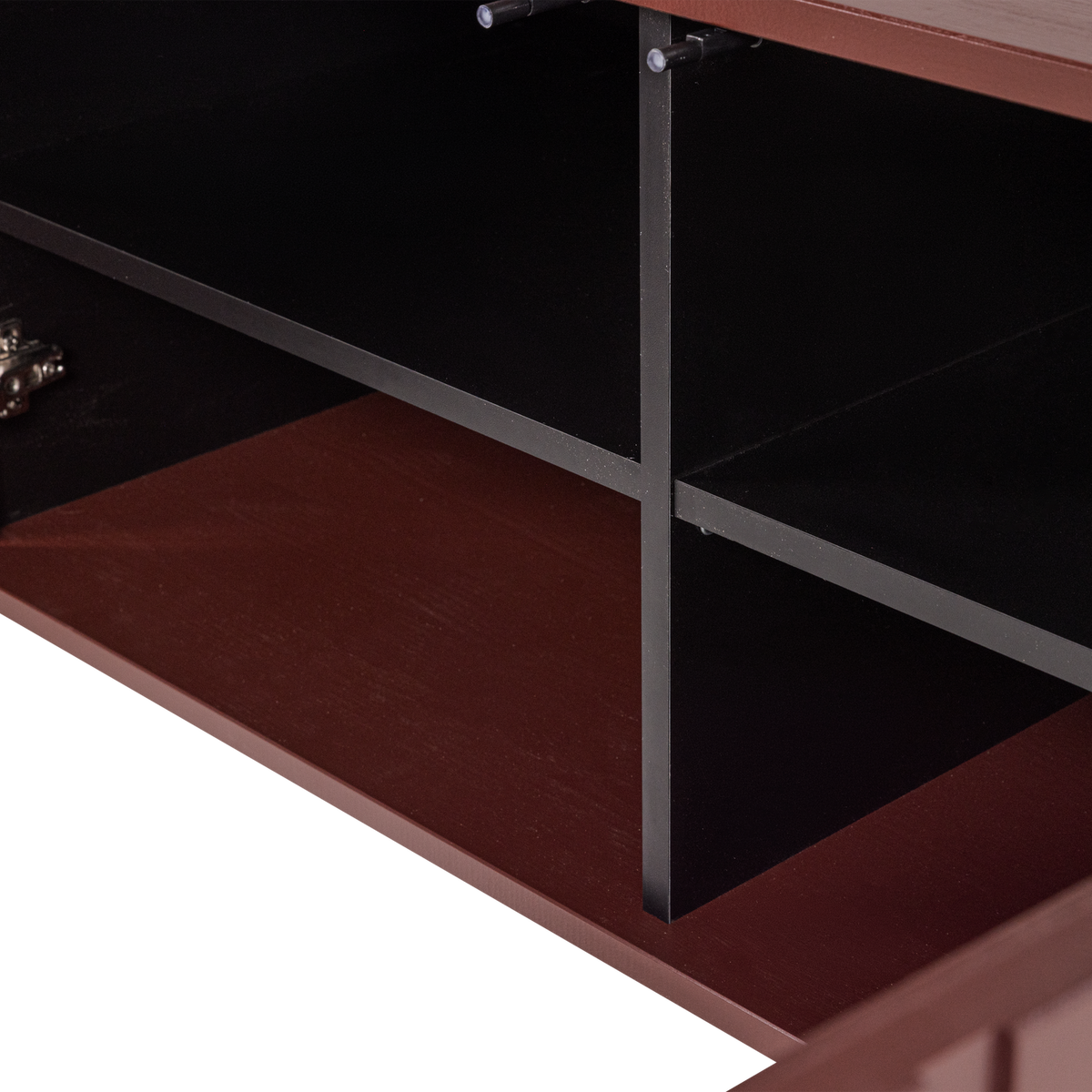 New Gravure Tv Meubel 100 Cm Grenen Bordeauxrood [Fsc]