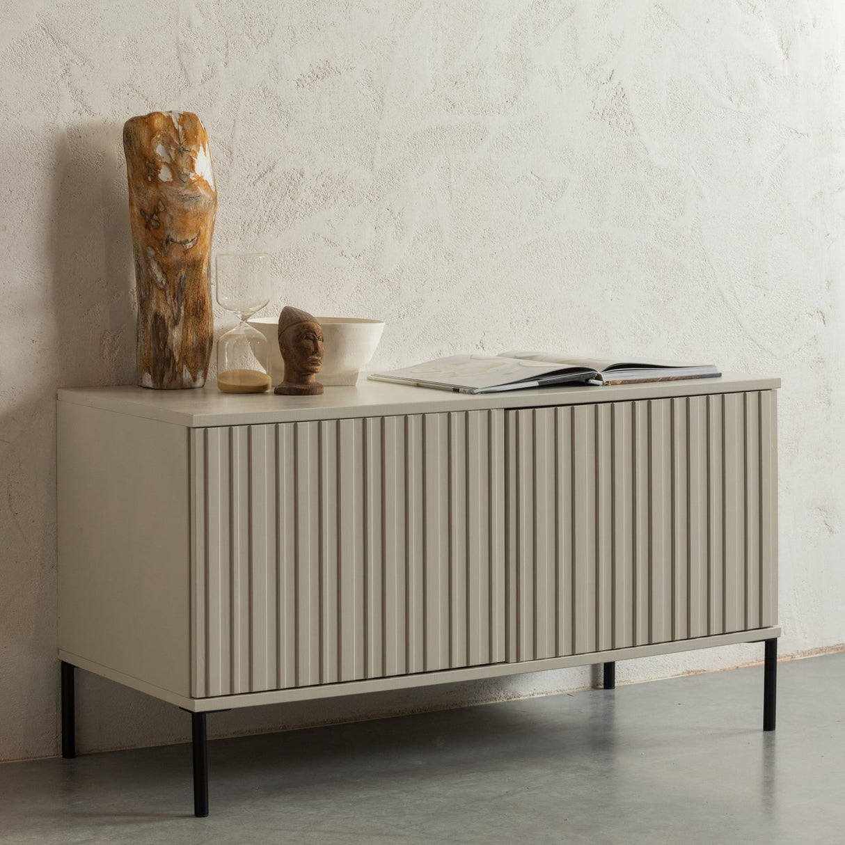 New Gravure Tv Meubel 100 Cm Grenen Dust [Fsc]