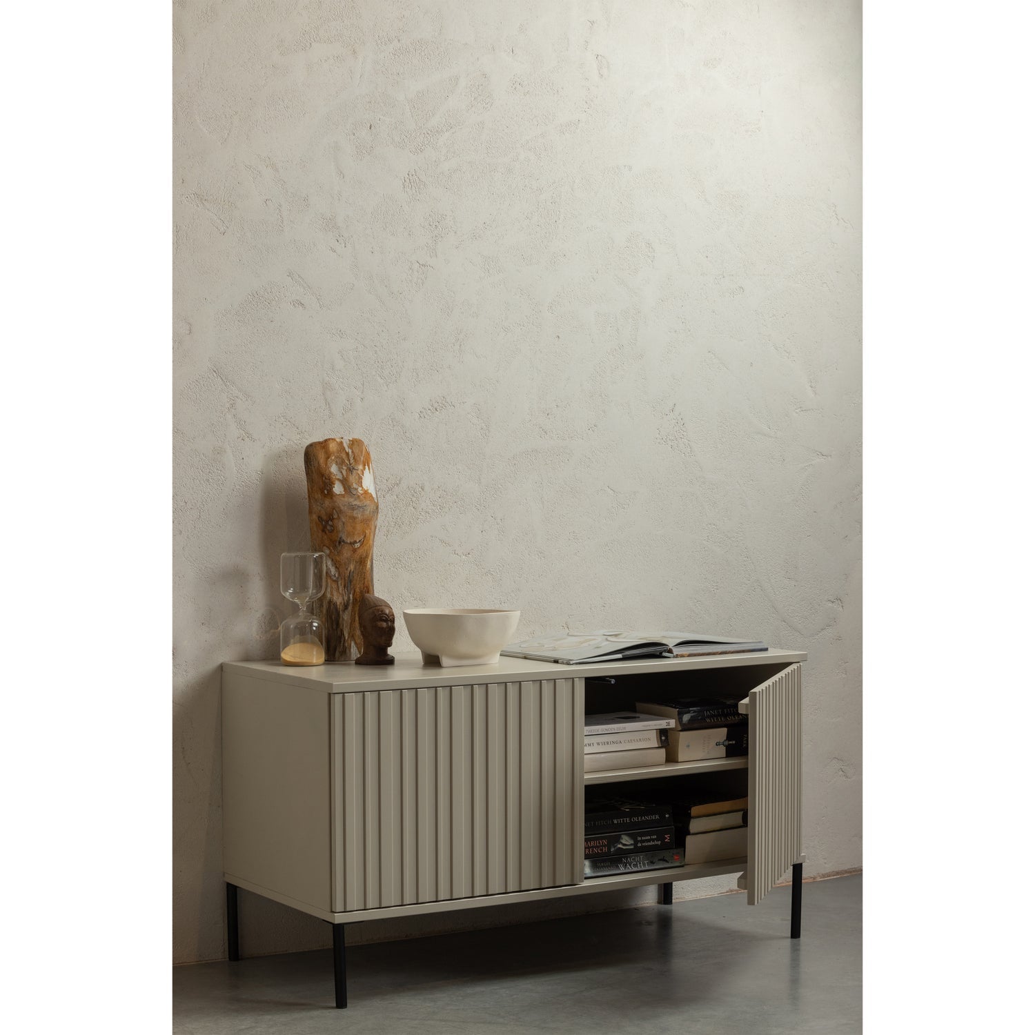 New Gravure Tv Meubel 100 Cm Grenen Dust [Fsc]