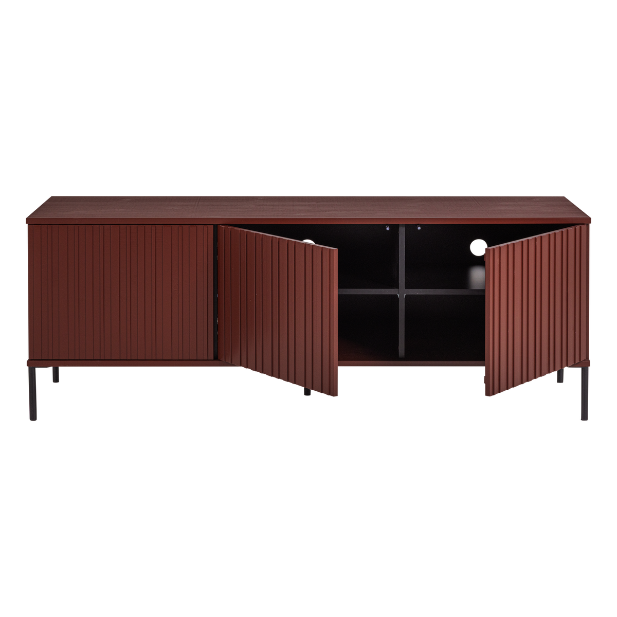 New Gravure Tv Meubel 150 Cm Grenen Bordeauxrood [Fsc]