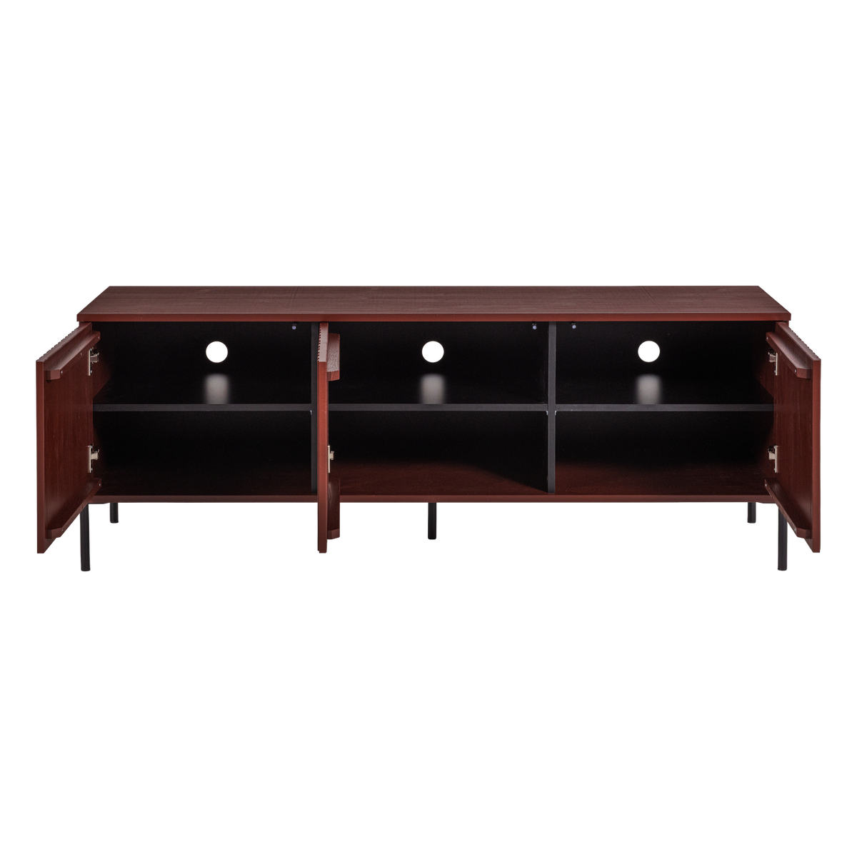 New Gravure Tv Meubel 150 Cm Grenen Bordeauxrood [Fsc]