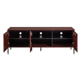 New Gravure Tv Meubel 150 Cm Grenen Bordeauxrood [Fsc]