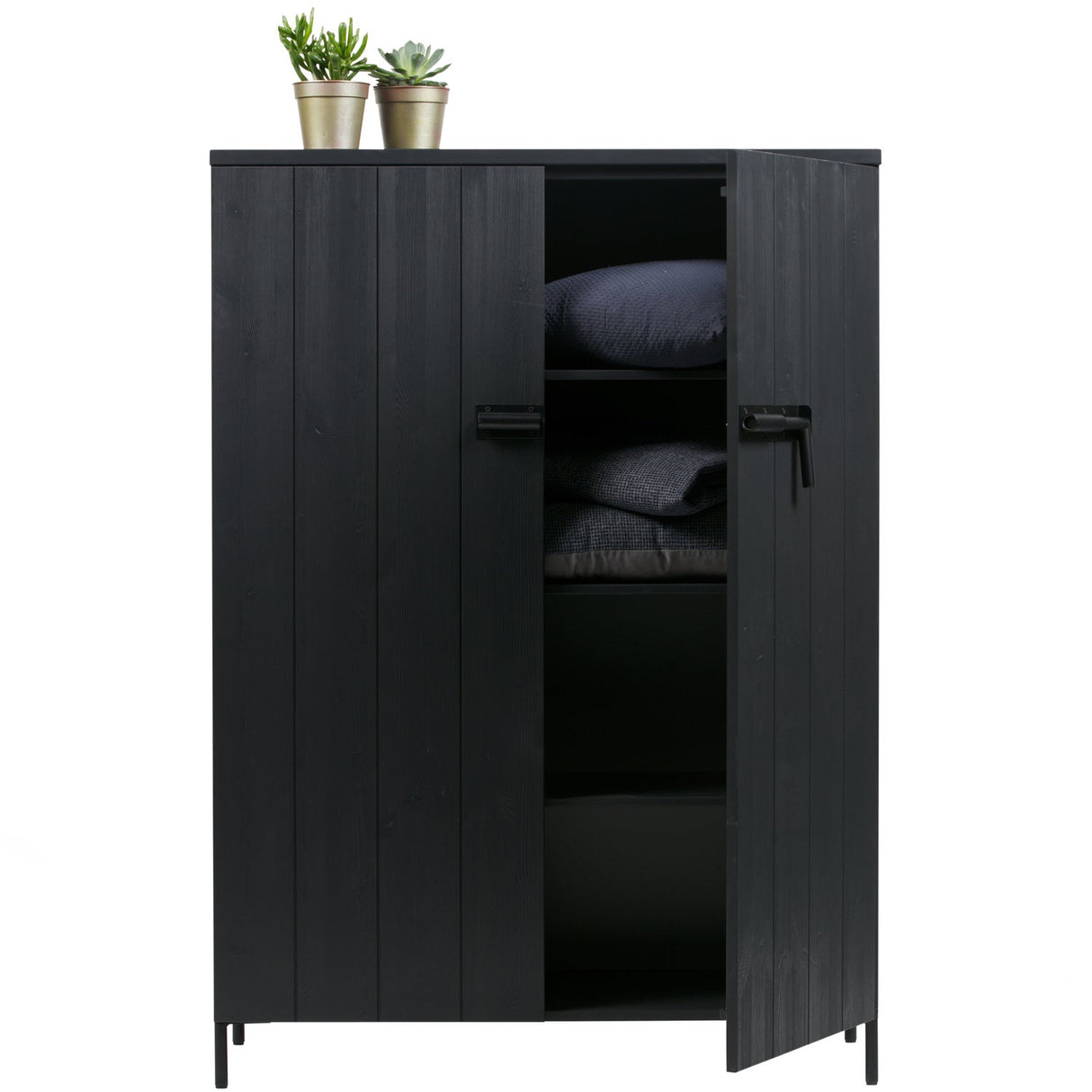 Bruut 2 Drs Kast Grenen Geborsteld Diepzwart [Fsc] van WOOOD – Luxe comfort op maat van PureWonen. Vraag naar de beste prijs.