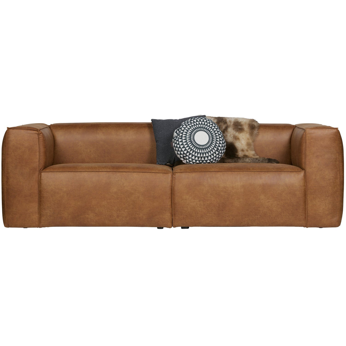 Bean 3,5 Zits Bank Cognac van WOOOD – Luxe comfort op maat van PureWonen. Vraag naar de beste prijs.