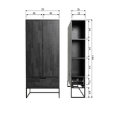 Silas 2 Deurs Kast Essen Blacknight [Fsc] van WOOOD – Luxe comfort op maat van PureWonen. Vraag naar de beste prijs.