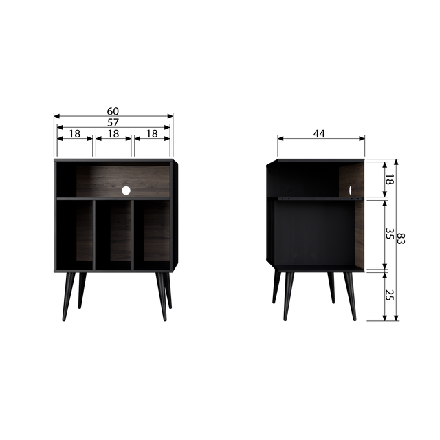 James Kastje Noten/Zwart [Fsc] van WOOOD – Luxe comfort op maat van PureWonen. Vraag naar de beste prijs.
