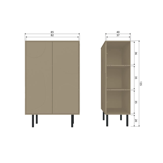 Cadiz Opbergkast Grenen Mud [Fsc] van WOOOD – Luxe comfort op maat van PureWonen. Vraag naar de beste prijs.