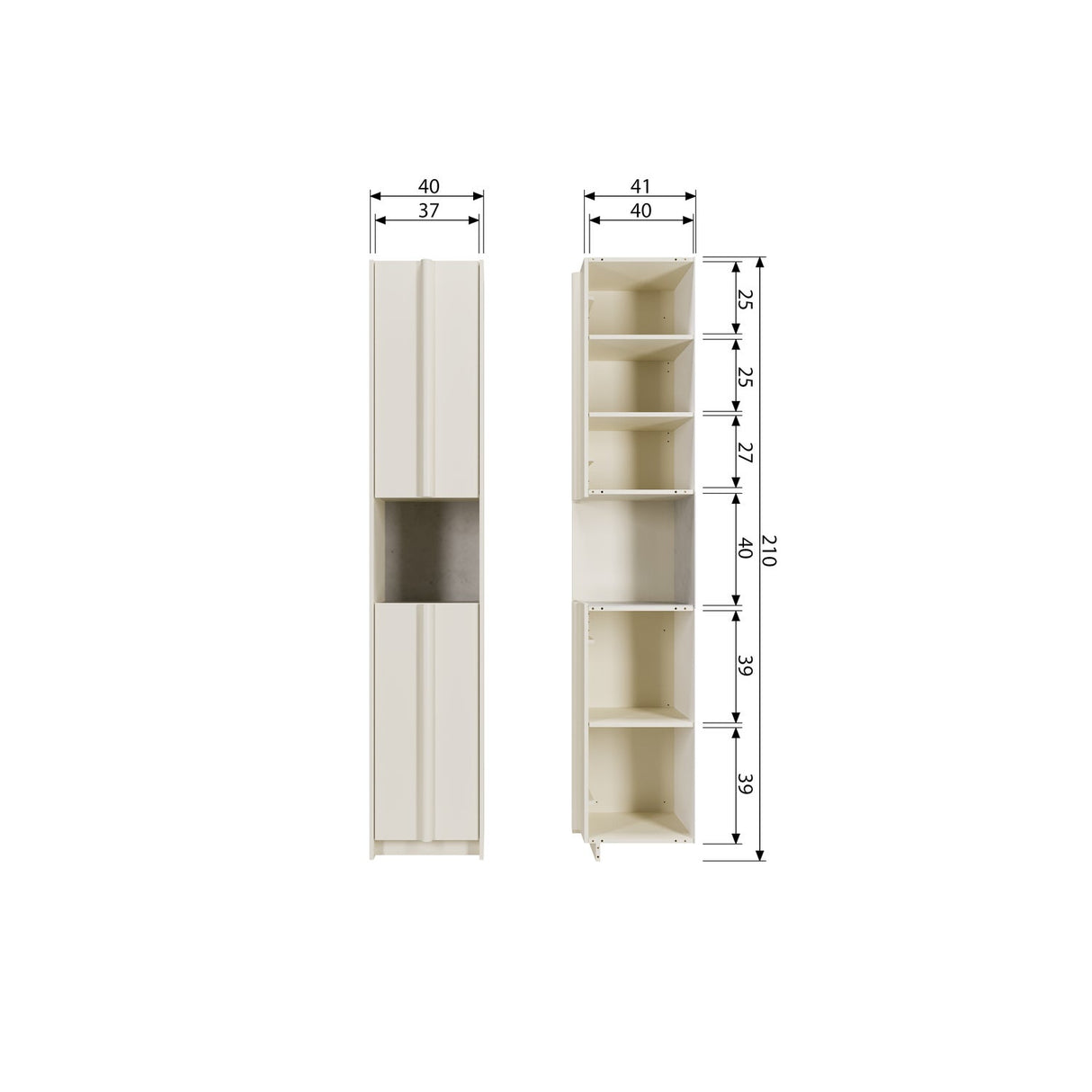 Basu Smalle Kast 40 Cm Grenen Dust Incl Concrete Decor [Fsc] van WOOOD – Luxe comfort op maat van PureWonen. Vraag naar de beste prijs.