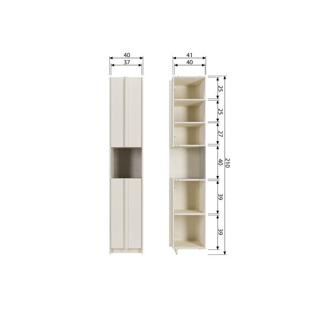 Basu Smalle Kast 40 Cm Grenen Dust Incl Concrete Decor [Fsc] van WOOOD – Luxe comfort op maat van PureWonen. Vraag naar de beste prijs.