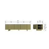 Basu Tv Meubel 200 Cm Grenen Moss [Fsc] van WOOOD – Luxe comfort op maat van PureWonen. Vraag naar de beste prijs.