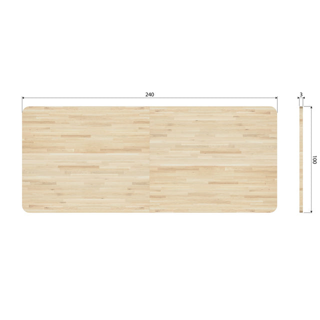 Tablo Xl Tafelblad Eiken Naturel Curved 240 X100 [Fsc] van WOOOD – Luxe comfort op maat van PureWonen. Vraag naar de beste prijs.