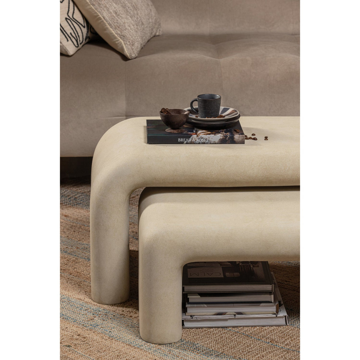 Set V 2 Stani Salontafels Betonlook Naturel van WOOOD – Luxe comfort op maat van PureWonen. Vraag naar de beste prijs.