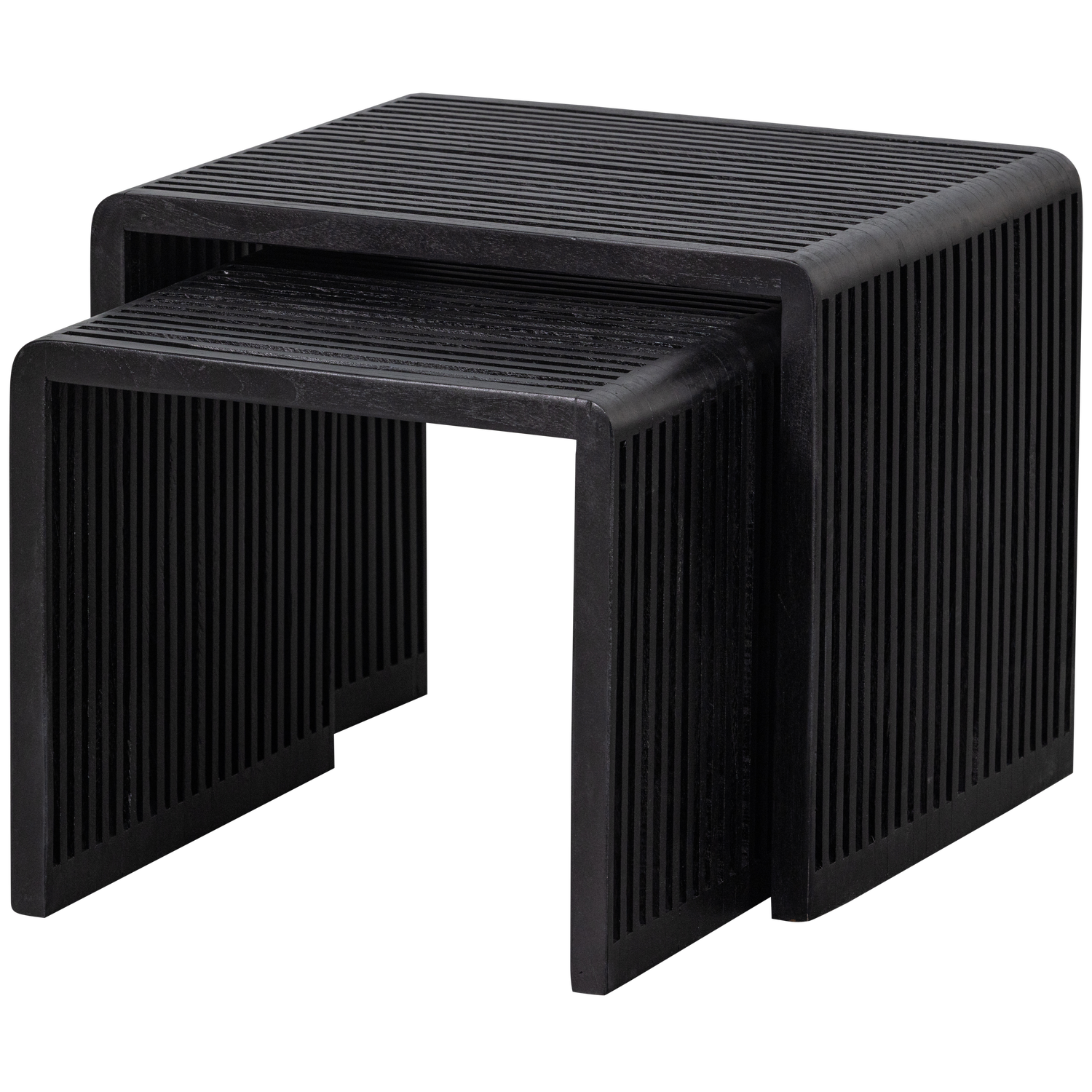 Set V 2 Willa Bijzettafels Recycled Teak Zwart van WOOOD – Luxe comfort op maat van PureWonen. Vraag naar de beste prijs.