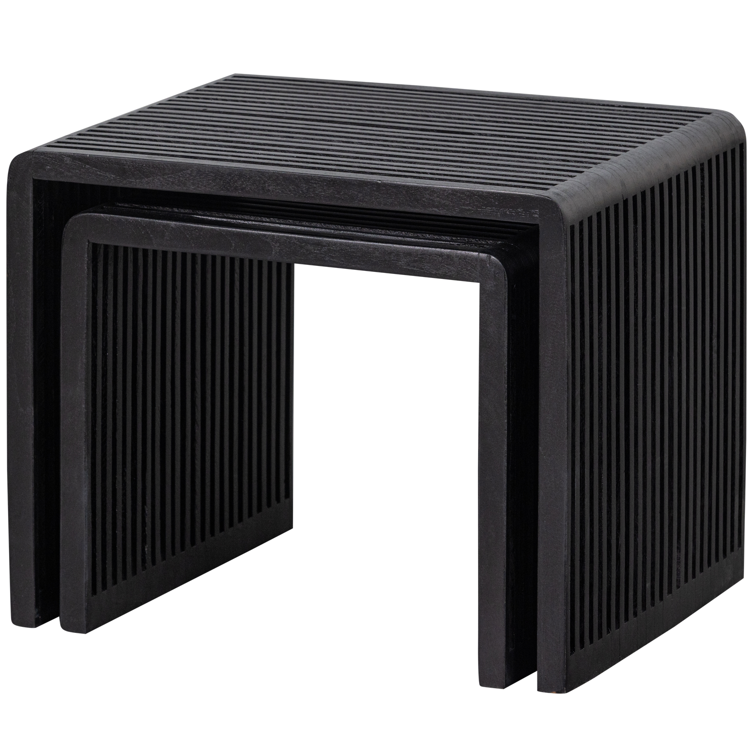 Set V 2 Willa Bijzettafels Recycled Teak Zwart van WOOOD – Luxe comfort op maat van PureWonen. Vraag naar de beste prijs.