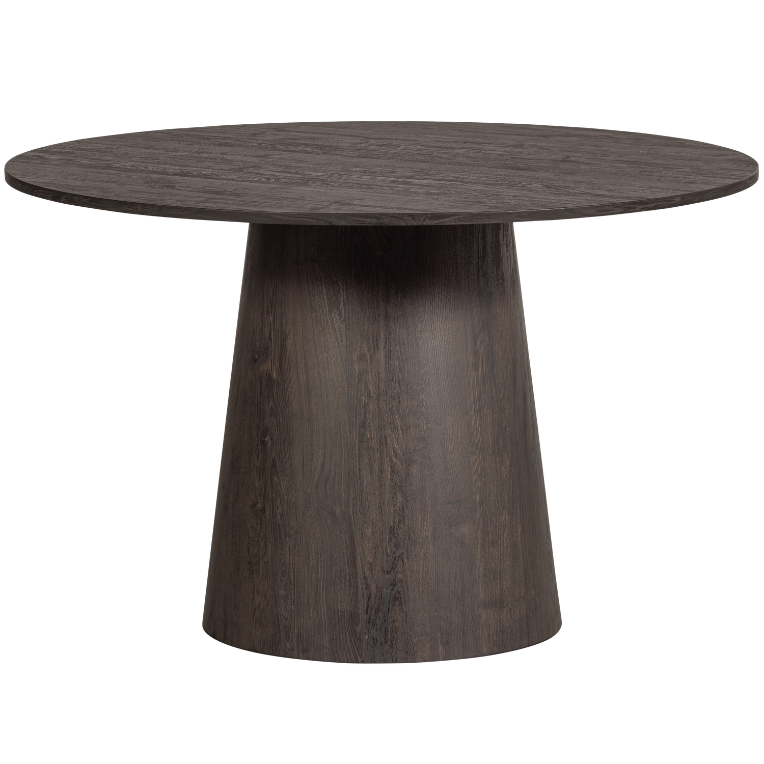 Maan Eettafel Rond Mdf Donkerbruin O120 Cm van WOOOD – Luxe comfort op maat van PureWonen. Vraag naar de beste prijs.