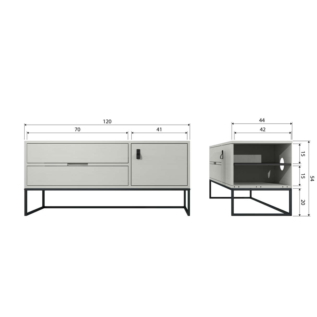 Silas Tv Meubel 120 Cm Grenen Dust [Fsc] van WOOOD – Luxe comfort op maat van PureWonen. Vraag naar de beste prijs.